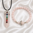 Sieradenset Rozenkwarts 7 Chakra in Cadeaudoos