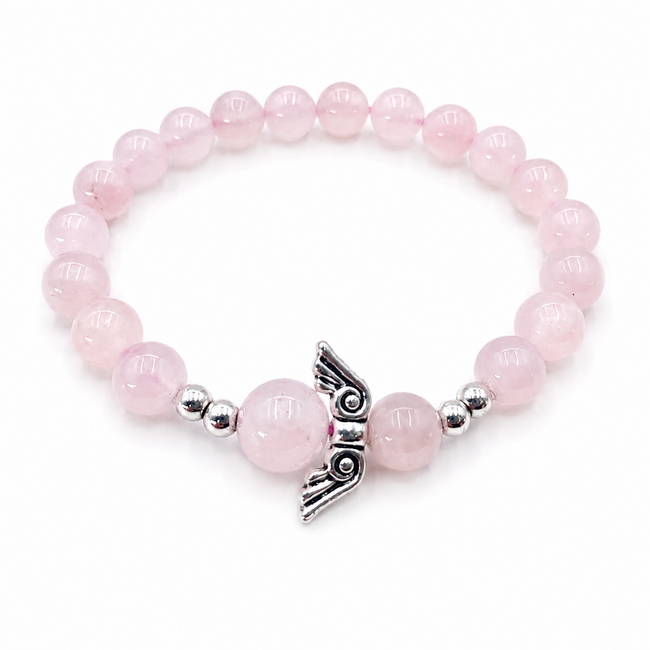 Armband Rozenkwarts Engel Vleugels Cadeaudoos