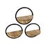 Wandschap Round Set van 3 Acaciahout - Tweede Kans