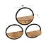 Wandschap Round Set van 3 Acaciahout - Tweede Kans