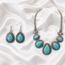 Sieradenset Turquoise Ketting en Oorbellen - Alexia