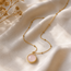 Ketting Rozenkwarts Hanger Stainless Steel Goud