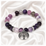 Armband Fluoriet Amethist met Levensboom Bedel
