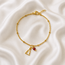 Armband Granaat Kerstboompje Bedel Goudkleurig