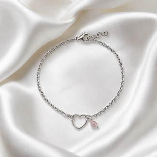 Armband Hartje Toermalijn Zilverkleurig