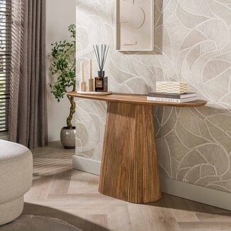 PS-Collection Haltafel Mangohout Ovaal Zandkleurig - Wave