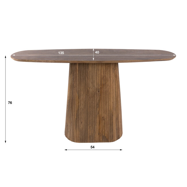 Haltafel Mangohout Ovaal Zandkleurig - Wave