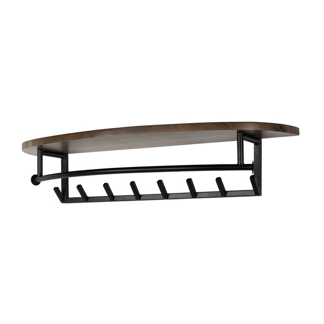 Wandkapstok 8 Haken Acaciahout Bruin - Round