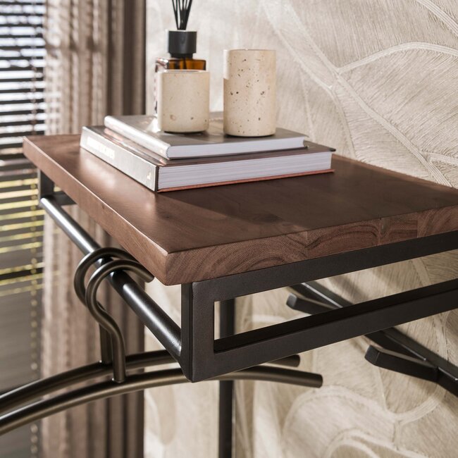 Wandkapstok 8 Haken Acaciahout Bruin Hoog - Custom