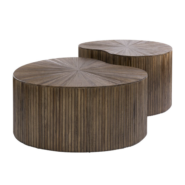 Salontafel Set van 2 Niervormig Teakhout Espresso - Maya