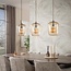 Hanglamp Amber Glas Brons 3 Lichtpunten - Python