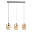 Hanglamp Amber Glas Brons 3 Lichtpunten - Python
