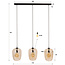 Hanglamp Amber Glas Brons 3 Lichtpunten - Python