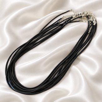 PuurSpirits Leren Ketting voor Hangers - Zwart