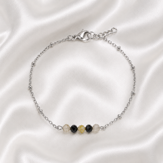 Armband met Toermalijn en Rutielkwarts Zilver