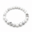 Armband Howliet Wit Boeddhahoofd Zilverkleurig