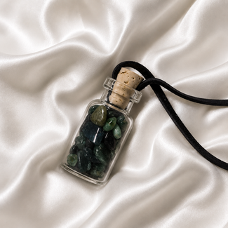 PuurSpirits Hanger Flesje Aventurijn Edelsteen met Koord