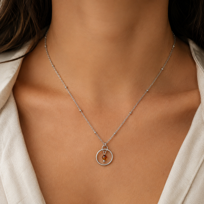 Ketting Tijgeroog Edelsteen Zilverkleurig