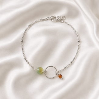 Armband Amazoniet Tijgeroog Edelsteen met Ring