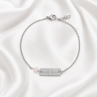 Armband Rozenkwarts Self Love Zilverkleurig
