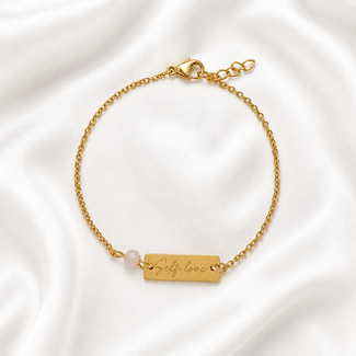 Armband Rozenkwarts Self Love Goudkleurig