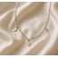 Ketting Jade Zilverkleurig met Maan Bedel