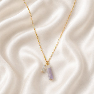 Ketting Amethist Opaliet Jade Goudkleurig