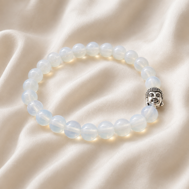 Armband Opaliet Boeddhahoofd 8 mm Kralen