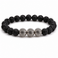 Armband Lavasteen 8 mm Kralen voor Heren