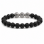 Armband Lavasteen 8 mm Kralen voor Heren