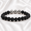 Armband Lavasteen 8 mm Kralen voor Heren