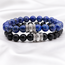 Armbanden Set Lapis Lazuli Zwarte Onyx 8 mm - Heren