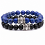 Armbanden Set Lapis Lazuli Zwarte Onyx 8 mm - Heren