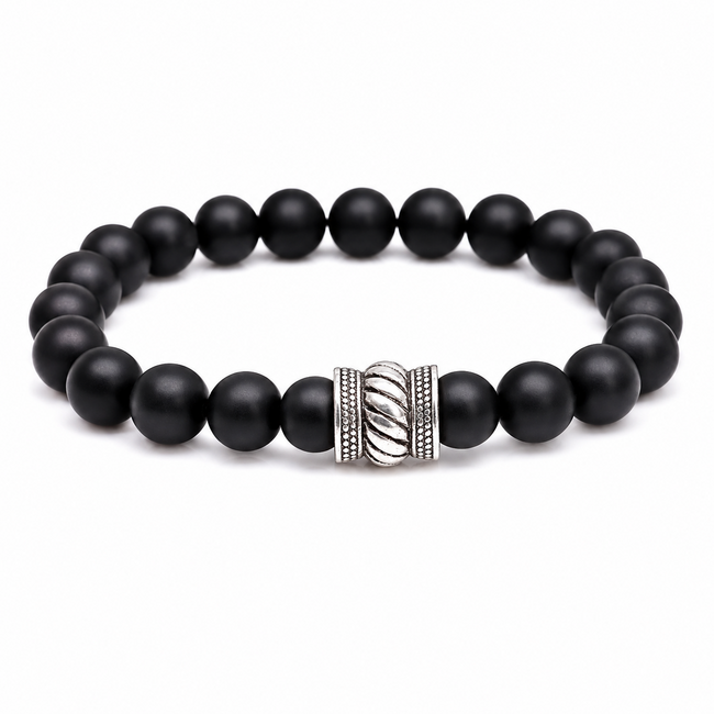 Armbanden Set Lapis Lazuli Zwarte Onyx 8 mm - Heren