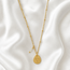 Ketting Maansteen Abstracte Vrouw Goudkleurig