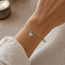 Armband Ohm Bedel Jade Edelsteen Zilverkleurig