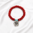Armband Rood Koraal Edelsteen Bloem Bedel