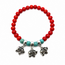 Armband Rood Koraal Edelsteen Olifant Bedels