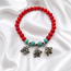 Armband Rood Koraal Edelsteen Olifant Bedels