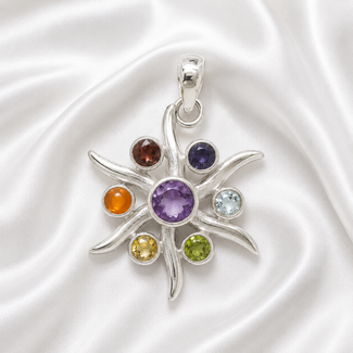 Hanger Chakra Stralende Ster 925 Zilver