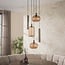 Hanglamp Rookglas Bruin Brons Metaal 5-Lichts - Serene