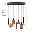 Hanglamp Rookglas Bruin Brons Metaal 7-Lichts - Serene