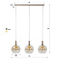 Hanglamp Amber Glas Beige Metaal 3-Lichts - Sfera