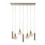 Hanglamp Amber Glas Beige Metaal 7-Lichts - Sfera