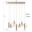 Hanglamp Amber Glas Beige Metaal 7-Lichts - Sfera