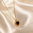 Ketting Tijgeroog Edelsteen Hartje Goudkleurig