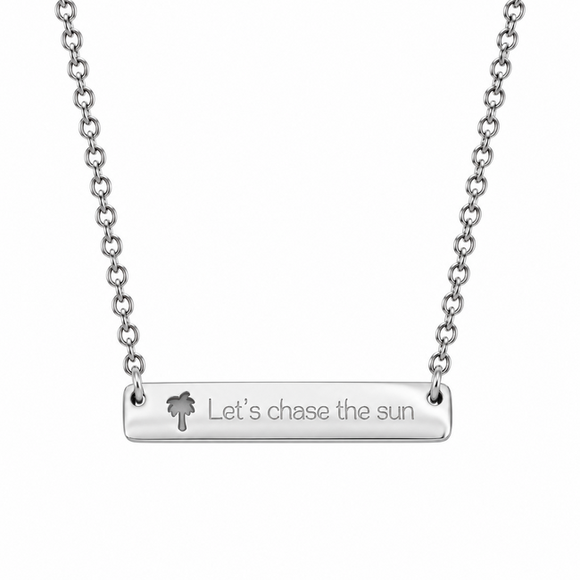 Ketting Let's Chase The Sun Bedel Zilverkleurig