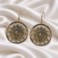 Oorbellen Lotus Mandala Messing Goudkleurig