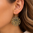 Oorbellen Lotus Mandala Messing Goudkleurig
