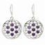 Oorbellen Bloem des Levens Amethist 925 Zilver